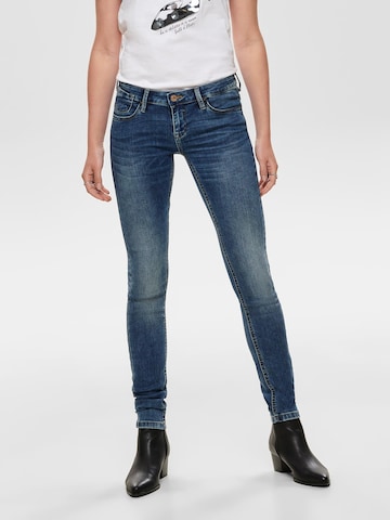 Skinny Jean 'Coral' ONLY en bleu : devant