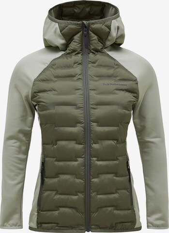 PEAK PERFORMANCE Outdoor Jacket 'Argon Hybrid Hood' in Green: front