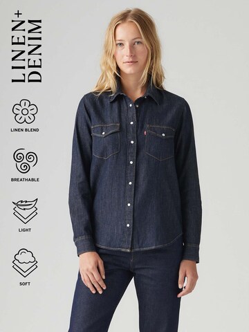 LEVI'S ® Блузка 'ICONIC WESTERN IN LINEN DENIM' в Синий: спереди