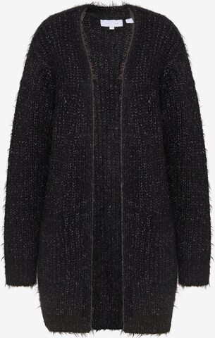 usha WHITE LABEL Knit Cardigan in Black: front