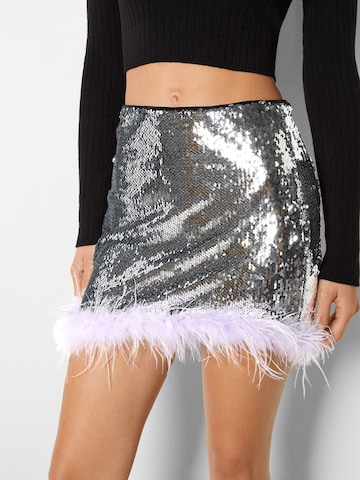 Bershka Skirt in Silver