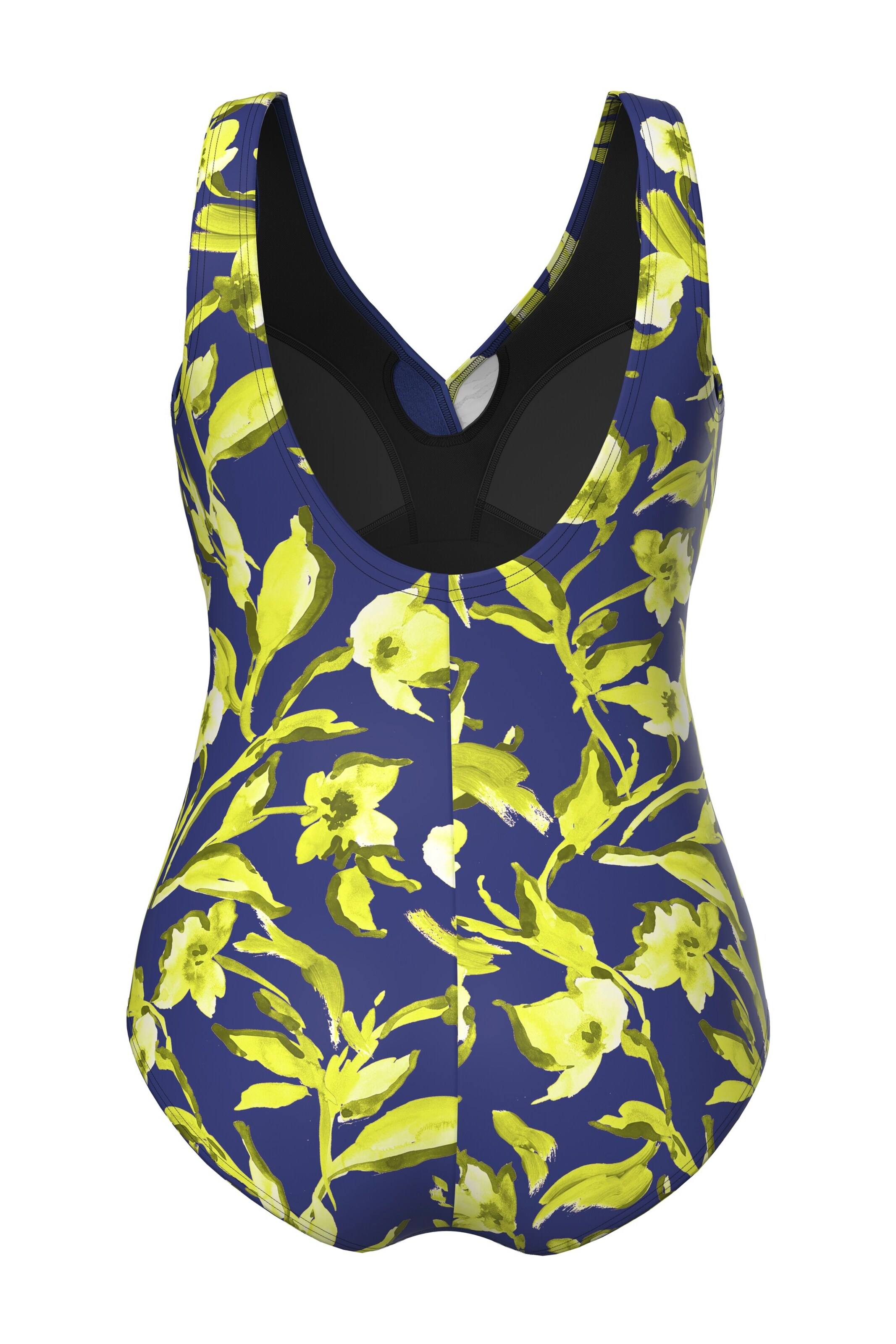 Ulla Popken Bralette Swimsuit in Blue