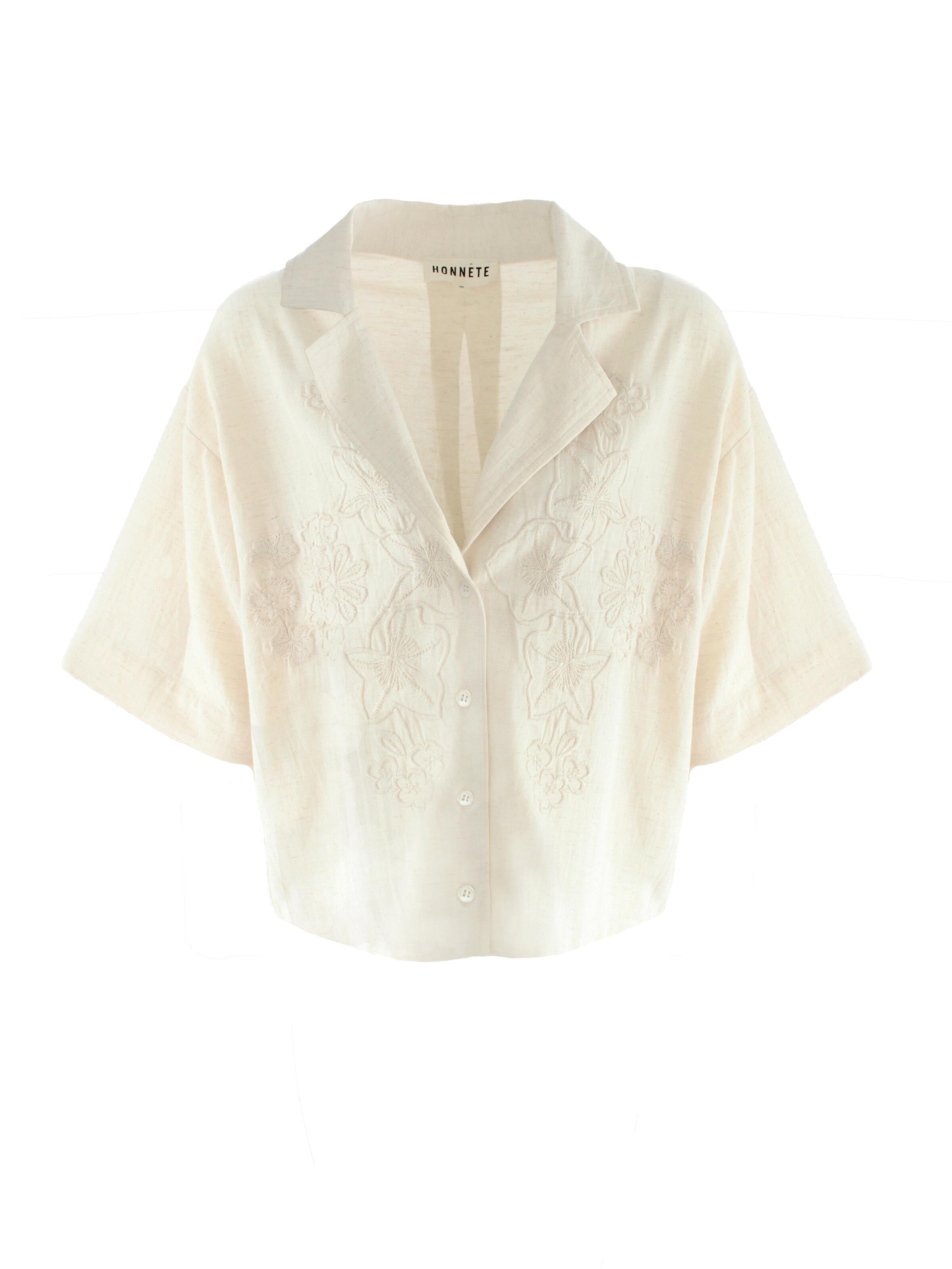 Honnête Atelier Blouse 'Clover' in Beige