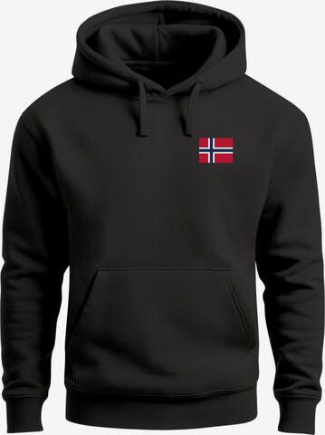 Neverless Sweatshirt 'Norwegen' in Schwarz: Vorderseite