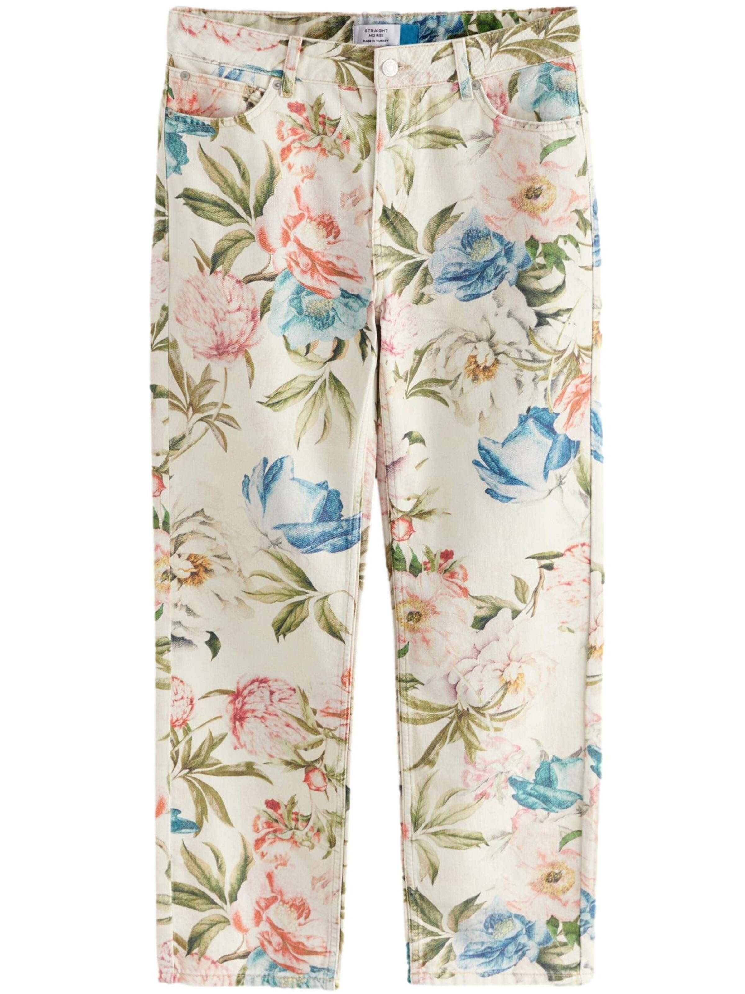 Next Džinsi, krāsa - debeszils / gaiši zaļš / gaiši rozā / balts, Preces skats