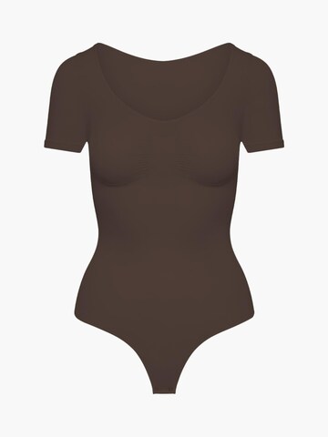 cfab by creamy fabrics Shapingbody 'T-Shirt Bodysuit Sculpting Shapewear mit String' in Bruin