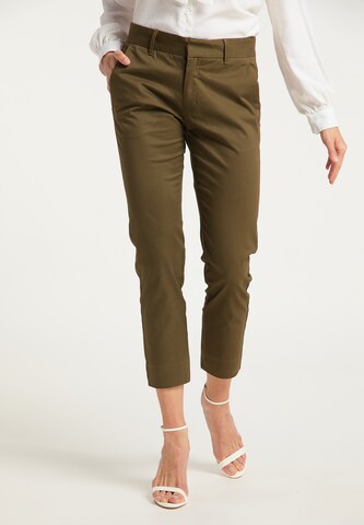 DreiMaster Klassik Slim fit Pants in Green: front