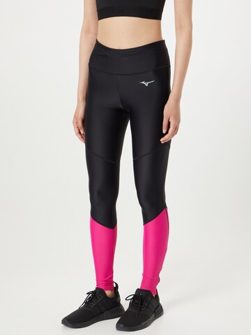 Skinny Pantaloni sportivi di MIZUNO in nero: frontale