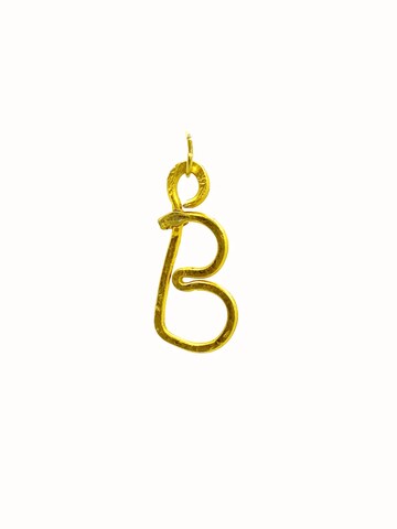 d'ecolife Essentials Pendant 'Letter B' in Gold: front