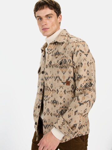 CAMEL ACTIVE Overshirt mit Jacquard-Muster in Beige