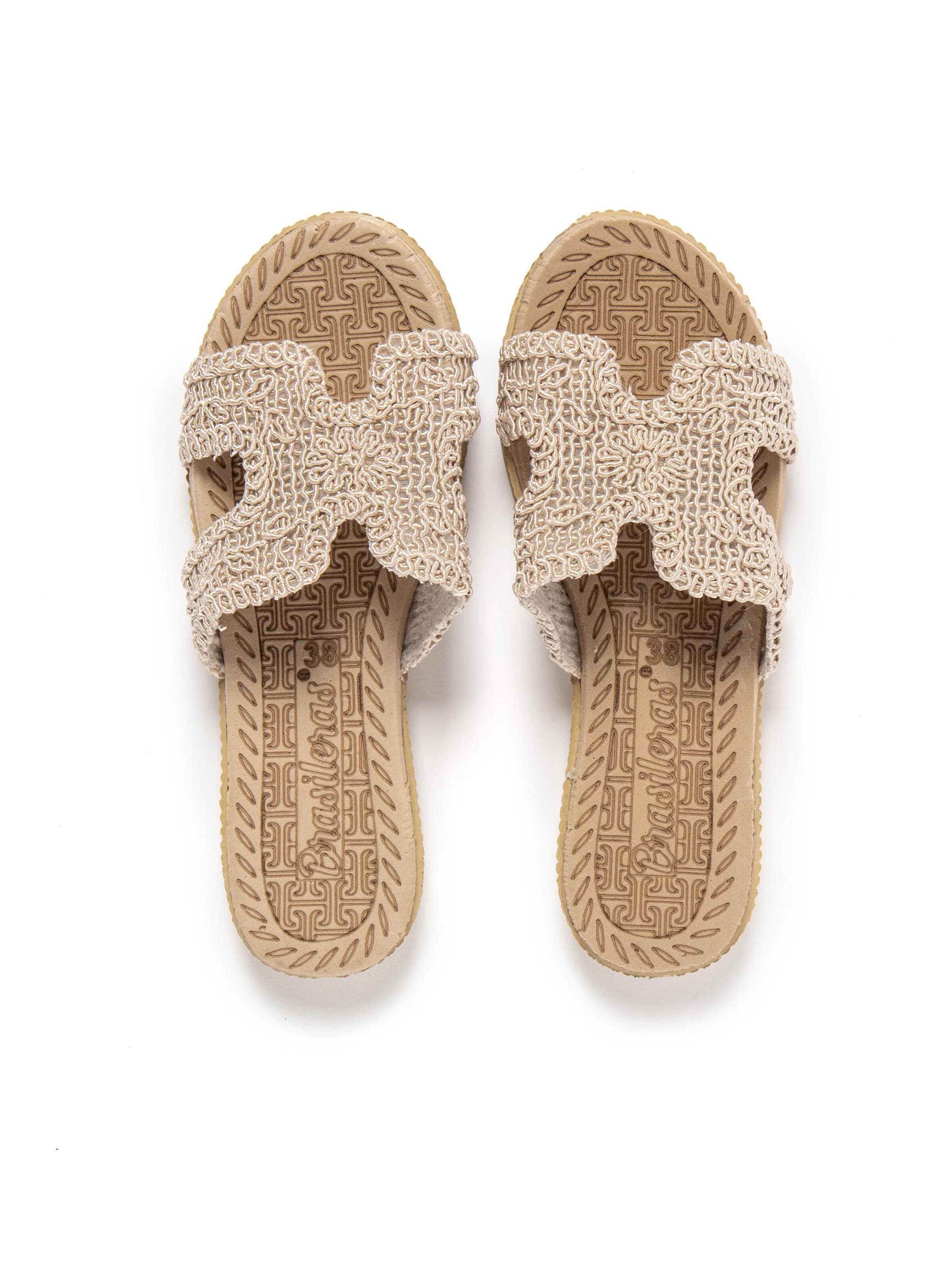 Brasileras - Pantufa 'Braida' em bege