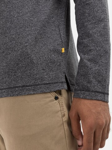CAMEL ACTIVE Langarm Henleyshirt aus nachhaltigen Baumwollmix in Grau
