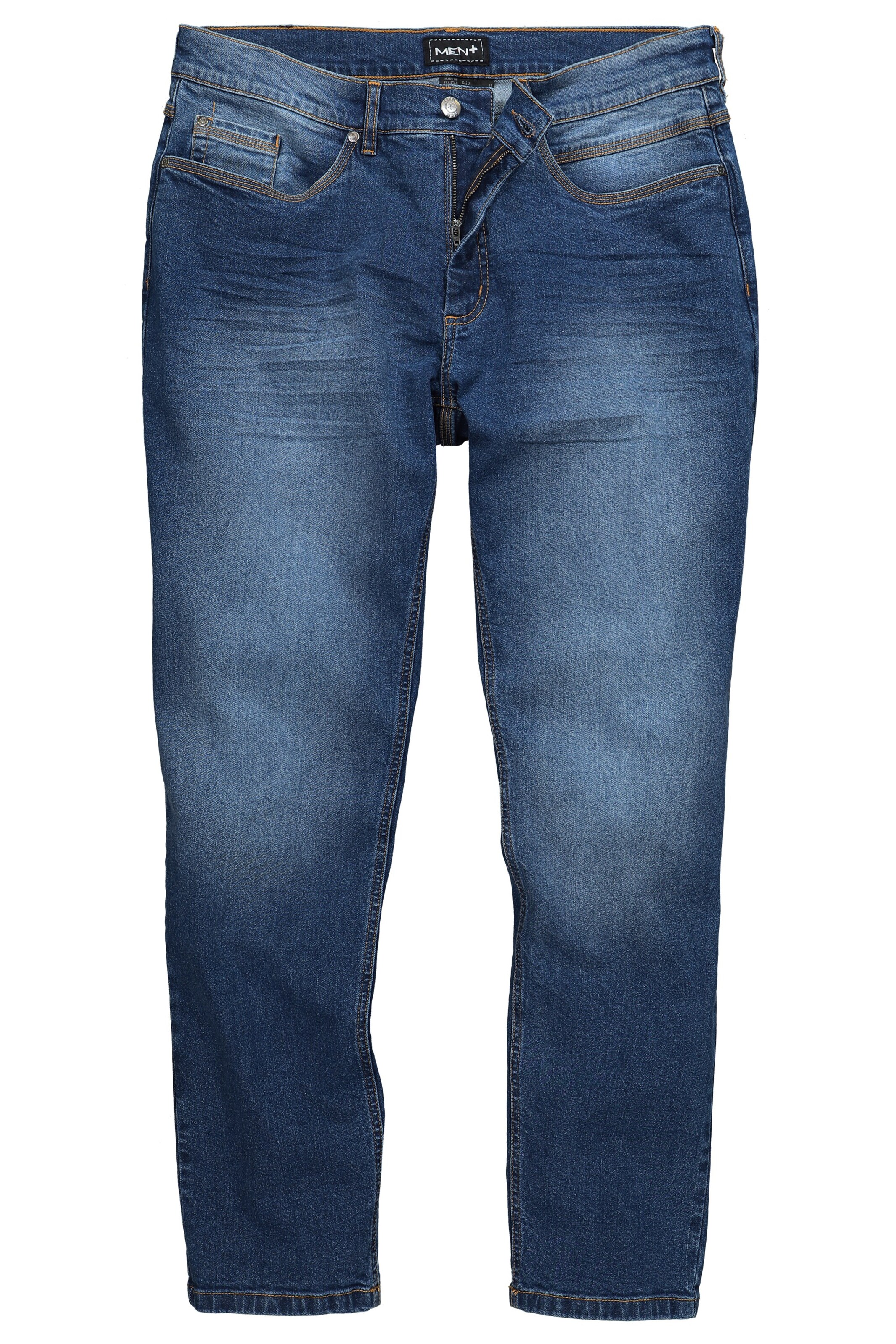 Men Plus Tapered Jeans in Blauw: voorkant