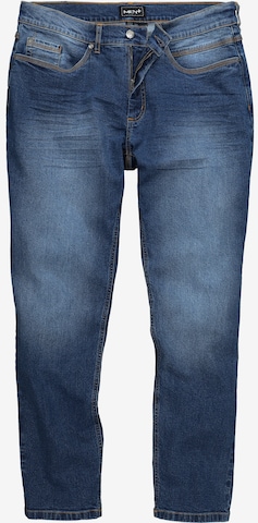 Men Plus Tapered Jeans in Blauw: voorkant