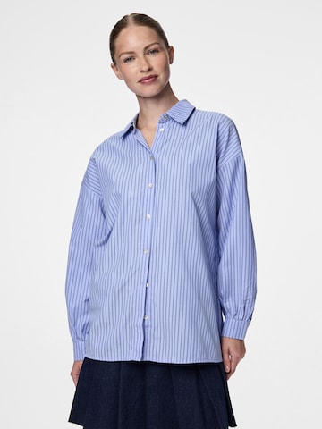 PIECES Blouse 'PCFolli' in Blauw: voorkant