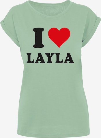 T-shirt 'I Love Layla' Merchcode en vert : devant