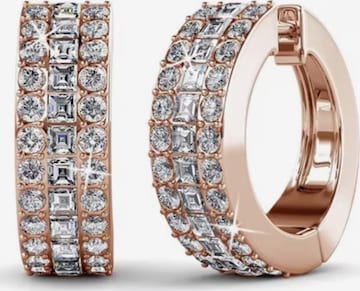 ROUGEMONT Jewellery Necklace 'Funkelnde Damen Kristall Creolen' in Gold: front