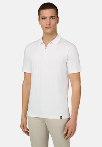 T-Shirt 'Pima Interlock' Boggi Milano en blanc : devant