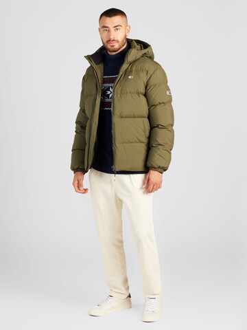 Tommy Jeans Winterjas 'Essential' in Groen