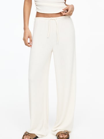 Pull&Bear Wide leg Broek in Beige: voorkant