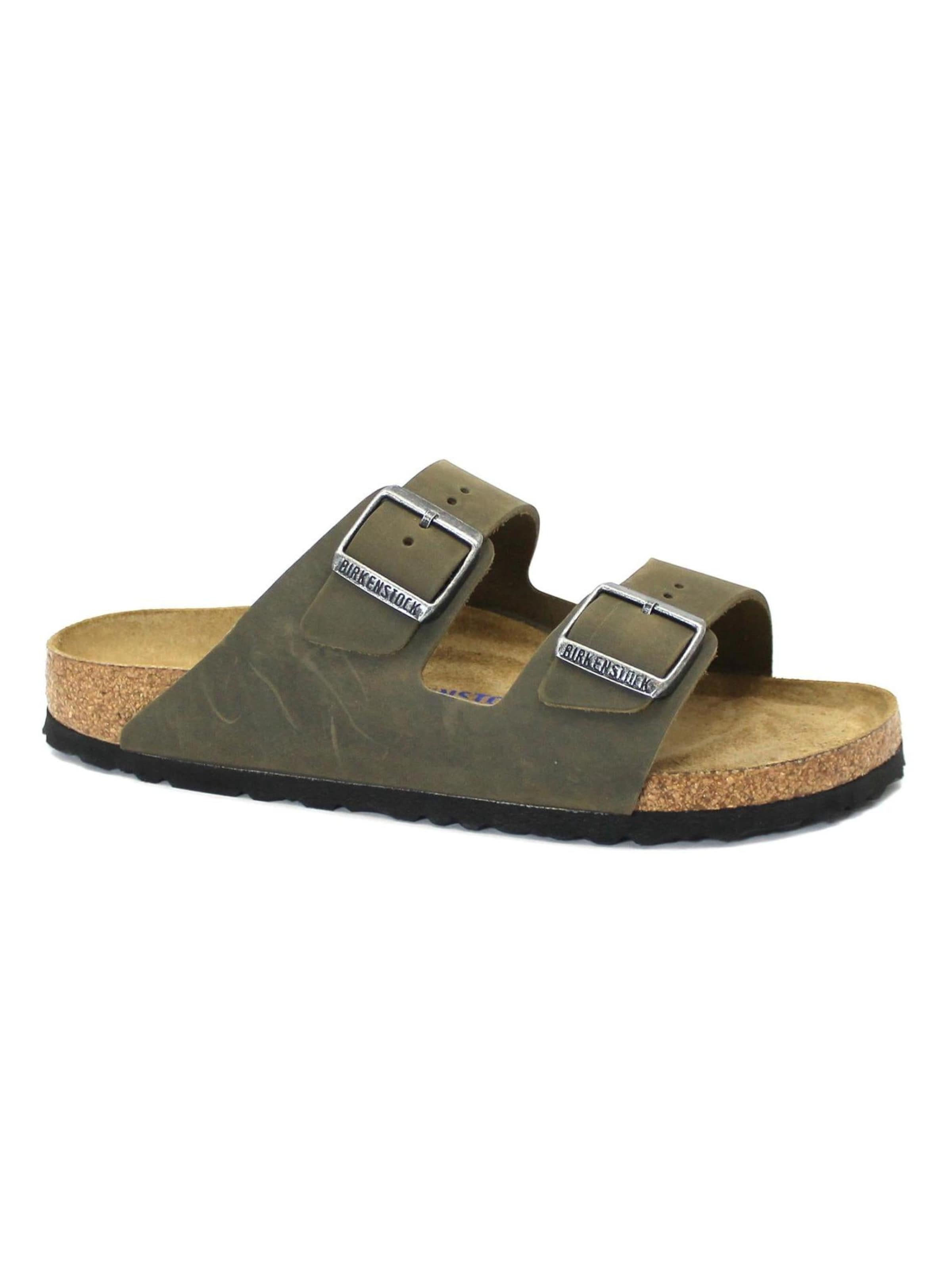BIRKENSTOCK Pantolette 'BIRKENSTOCK ARIZONA BS 1019377 faded khaki verde ciabatte uomo fibbie pelle soft'‌‌‌ in 41 in dunkelgrün, Produktansicht