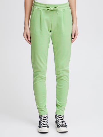 ICHI Tapered Broek 'KATE' in Groen: voorkant