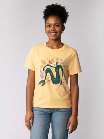 T-shirt 'Love and flex' Watapparel en jaune : devant