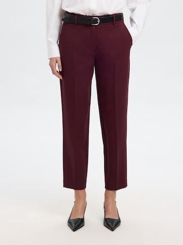 SELECTED Regular Trousers with creases 'SLFRITA-RIA' in Purple: front