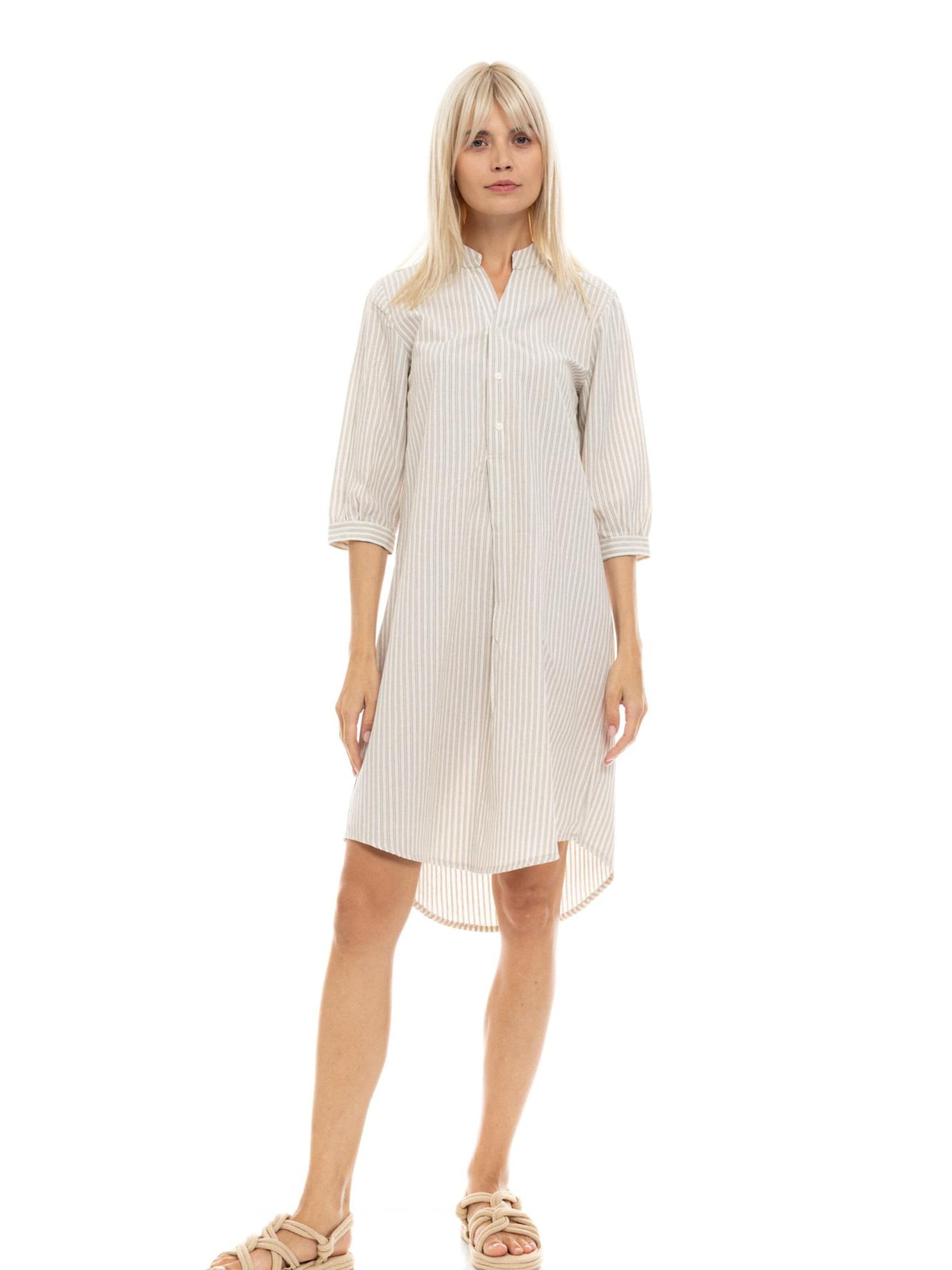 Robe-chemise Pink Label en beige : devant