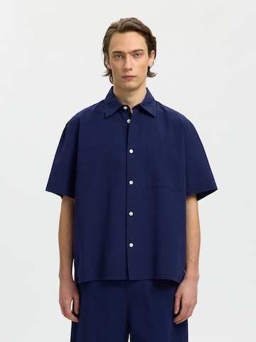 Fit confort Chemise SELECTED en bleu : devant