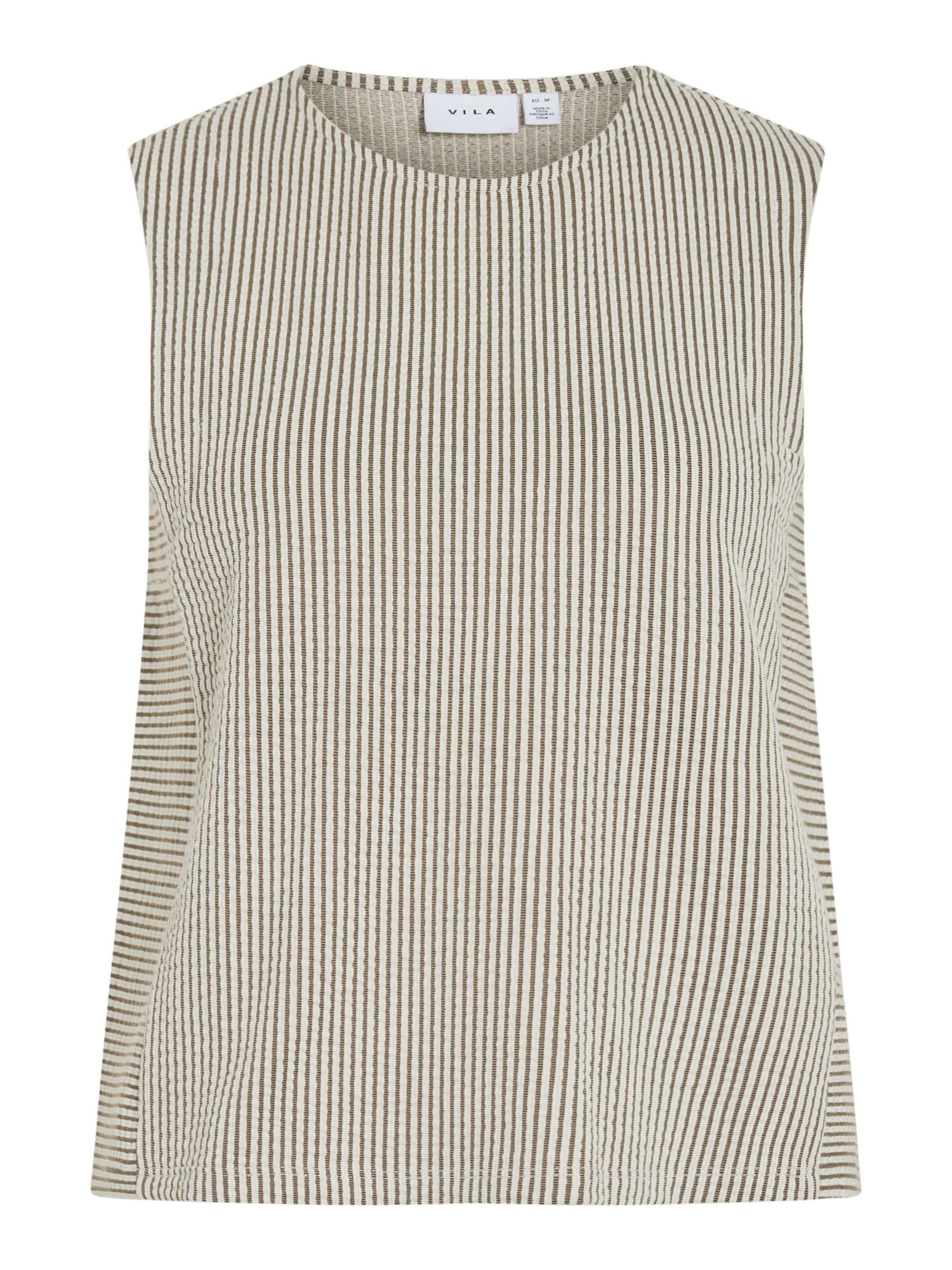 VILA - Top 'VIStriplo' en marrón: frente