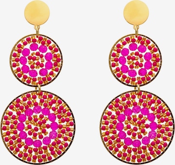 Boucles d'oreilles IZIA en rose : devant