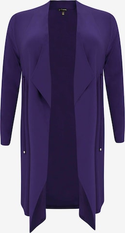 Yoek Knitted Coat ' Dolce ' in Purple: front