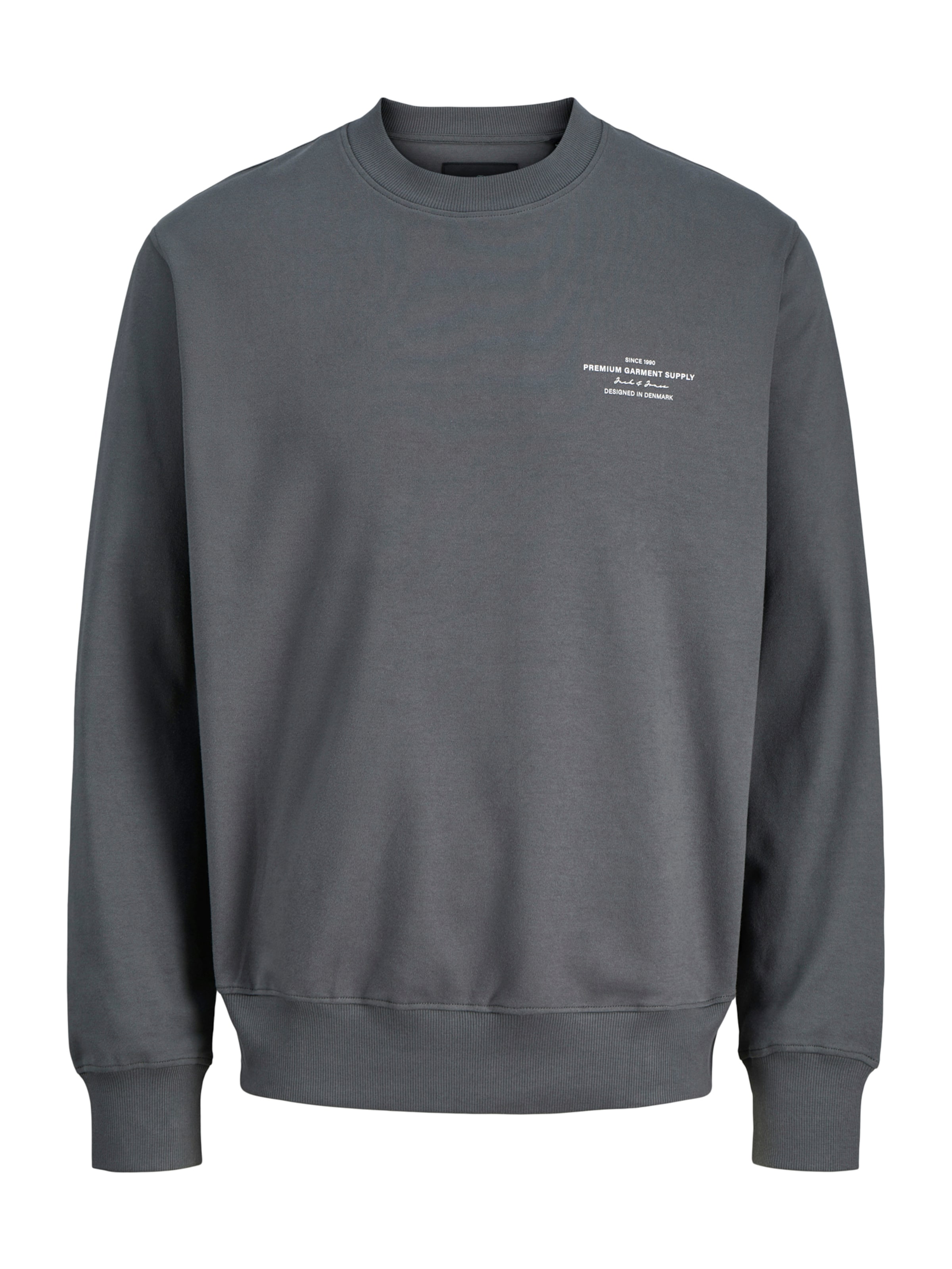 Jack & Jones Premium Sweatshirt 'JPRCCCHAD' in Dark grey / White, Item view