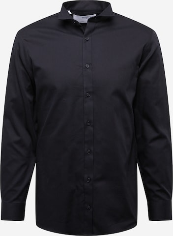 Coupe regular Chemise 'TUX' SELECTED HOMME en noir : devant