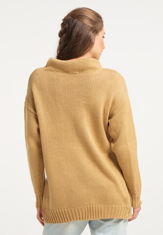 IZIA Širok pulover | rjava barva
