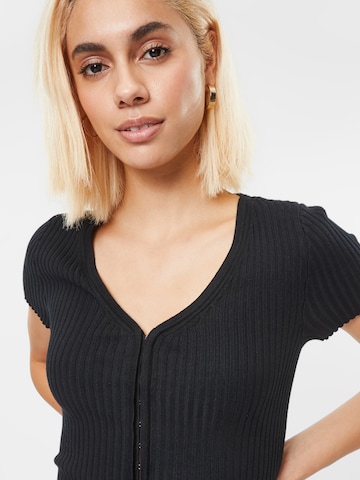 Abercrombie & Fitch Gebreid vest 'CARDI' in Zwart