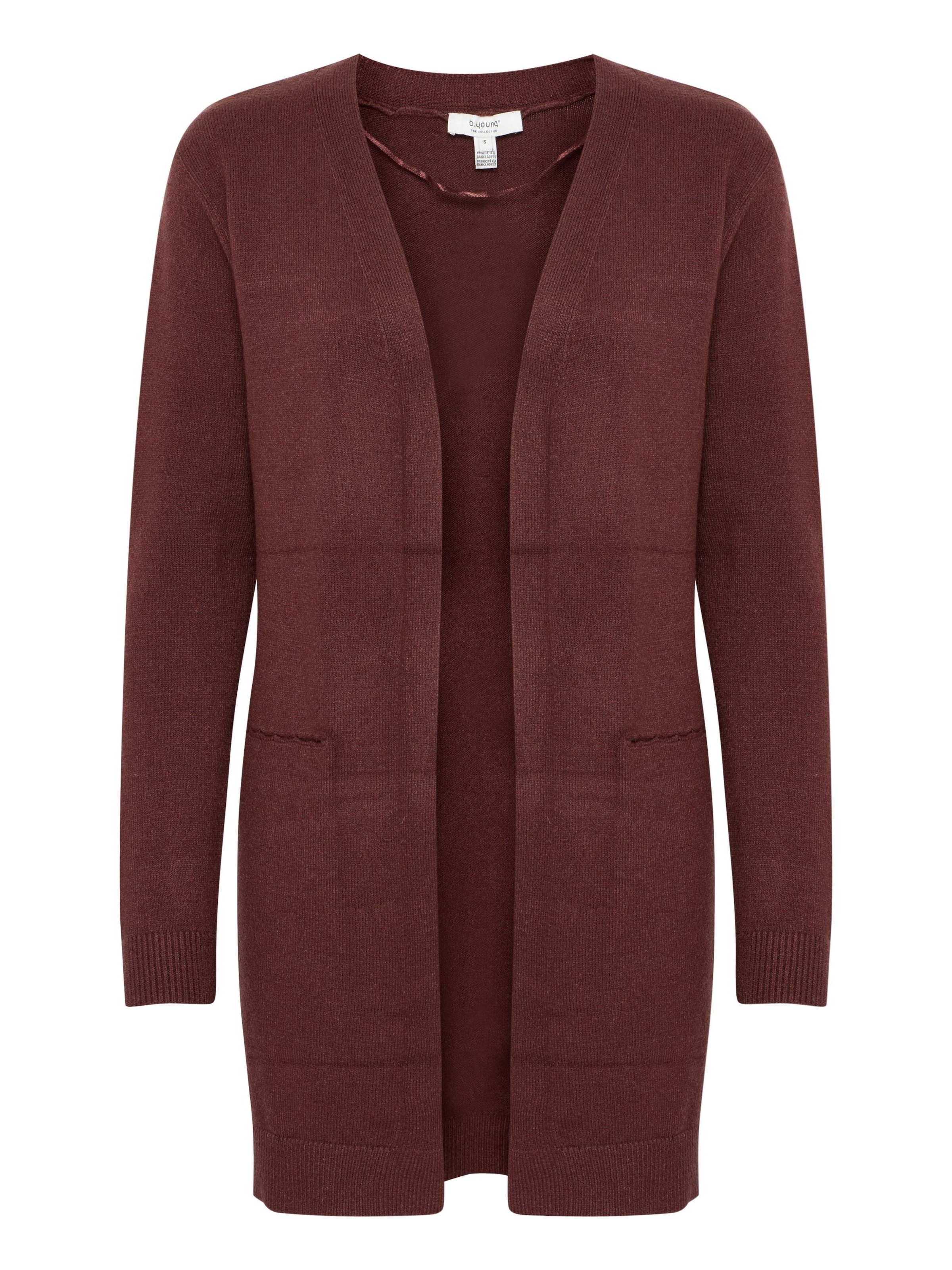 b.young Gebreid vest 'Nonina' in Bruin: voorkant