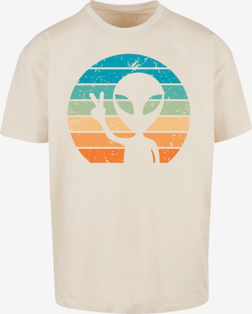 T-Shirt 'Alien Piece Sonnenuntergang' F4NT4STIC en beige : devant