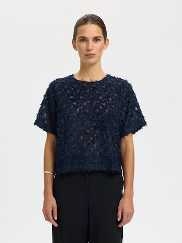 SELECTED Bluse in Blau: Vorderseite