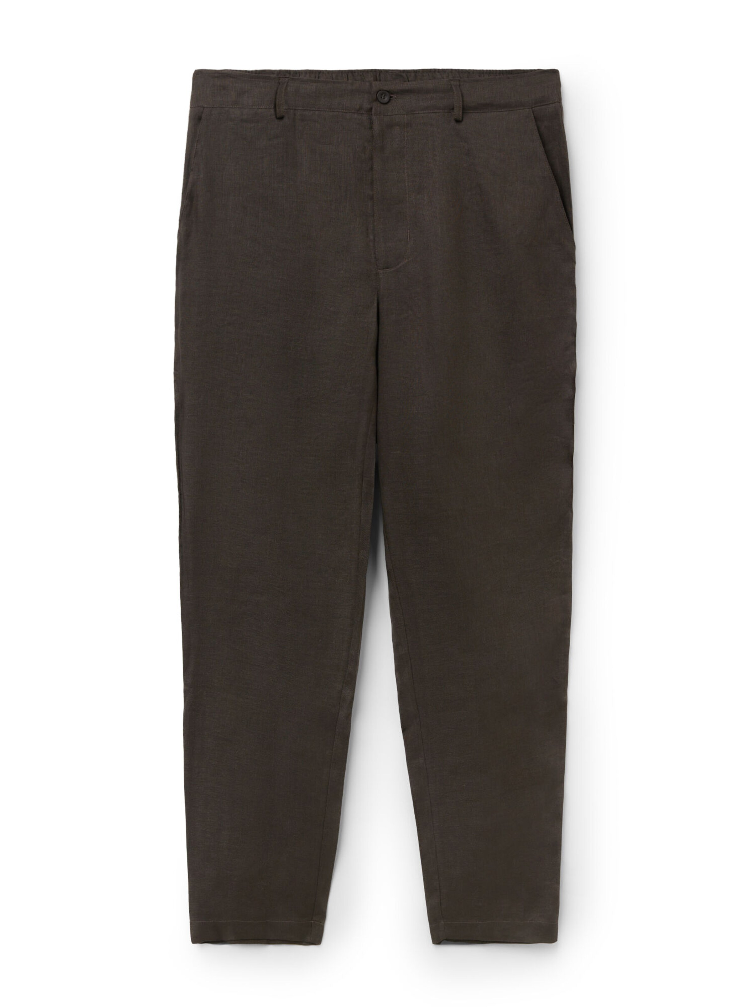 IUMAN Intimissimi Pleat-Front Pants in Brown: front