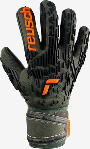 REUSCH Athletic Gloves 'Attrakt Freegel Silver Finger Support' in Green