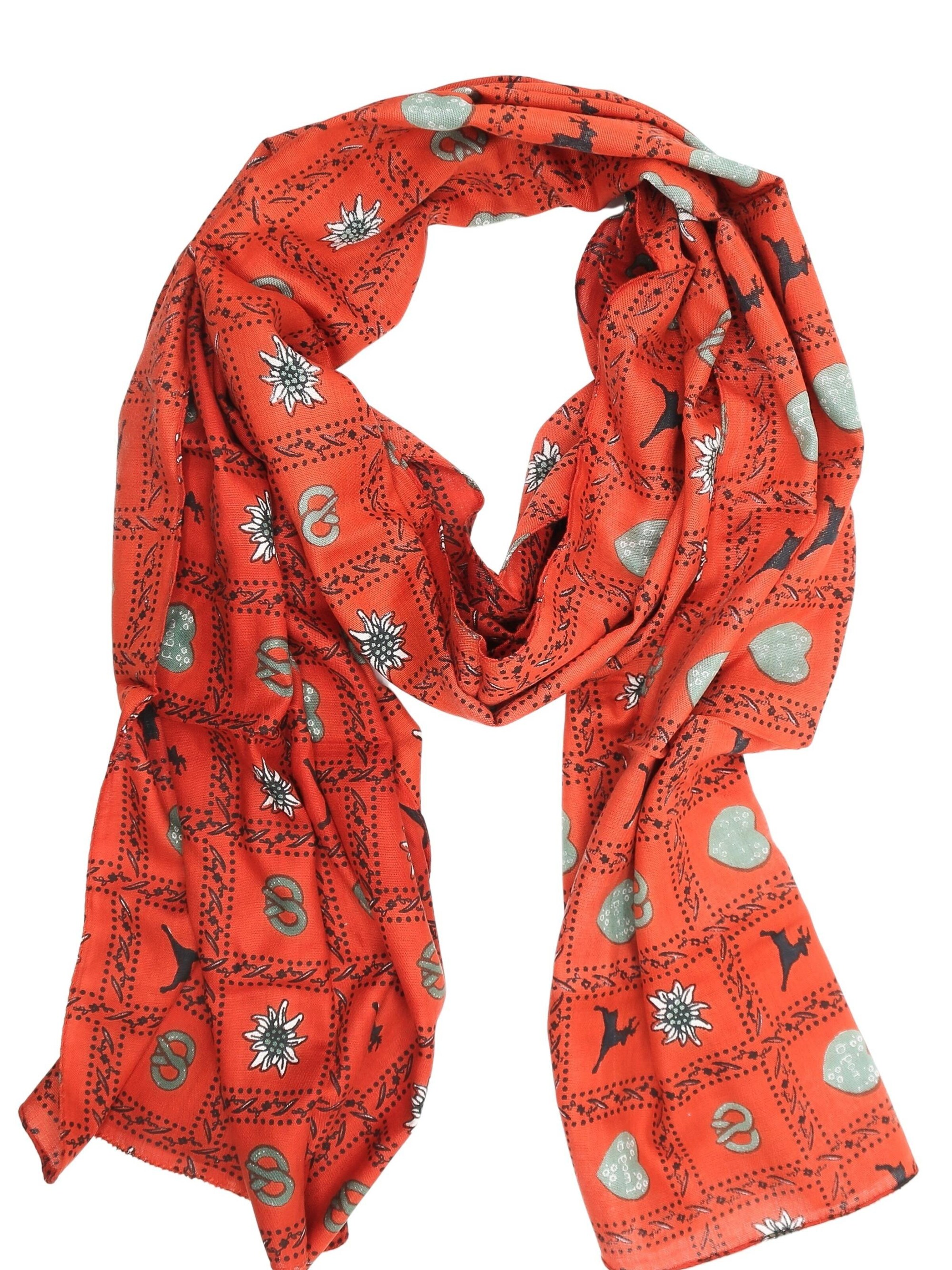 Allgäu Rebell Scarf 'Trachteneleganz' in Red: front