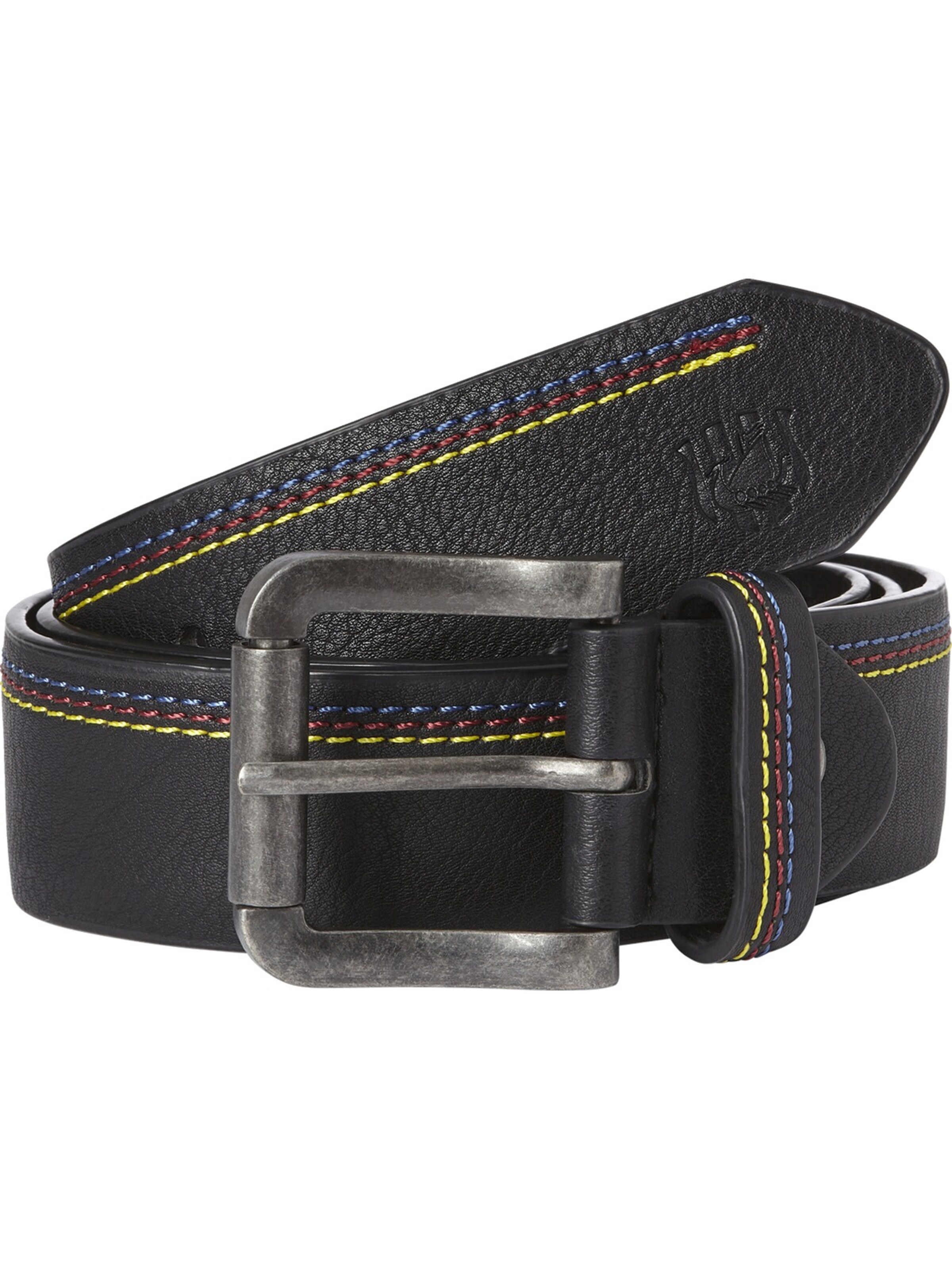 Jan Vanderstorm Gürtel ' Nickels ' in Schwarz: Vorderseite