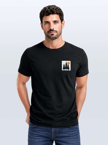 Neverless Shirt 'Pine Trees' in Black: front