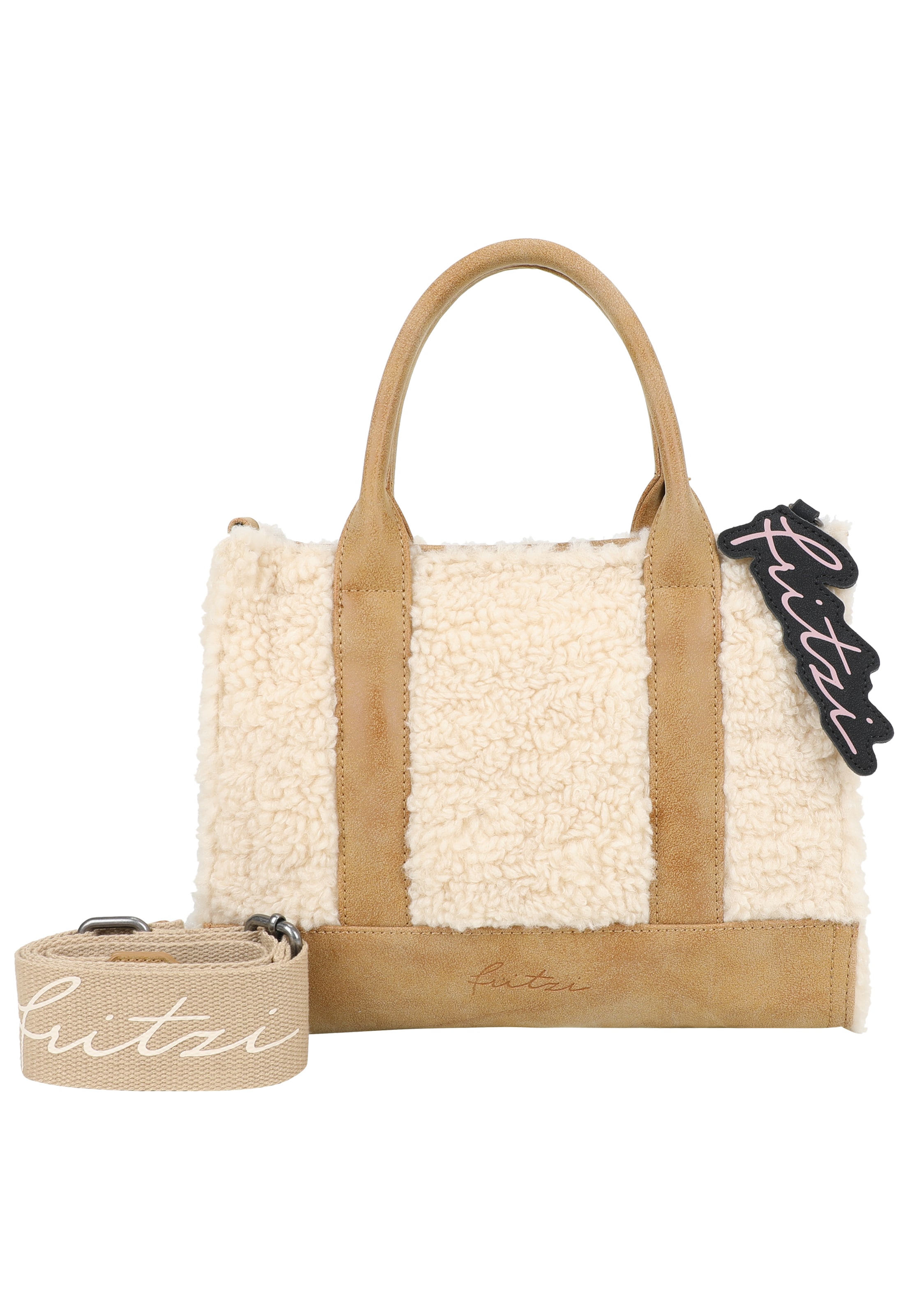 Fritzi aus Preußen Handbag 'Fritzi Square Limited Teddy' in Beige: front