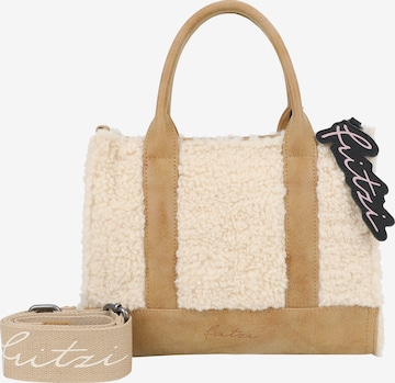 Fritzi aus Preußen Schultertasche 'Fritzi Square Limited Teddy' in Beige: Vorderseite
