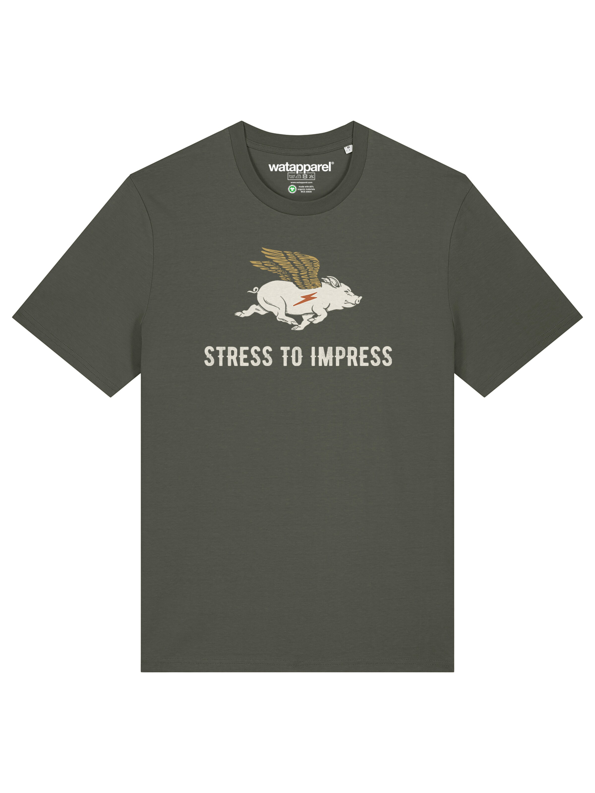 T-Shirt 'Stress To Impress' Watapparel en vert : devant