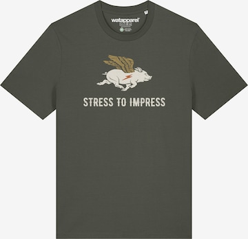 T-Shirt 'Stress To Impress' Watapparel en vert : devant