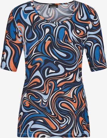 Goldner Shirt in Blau: Vorderseite